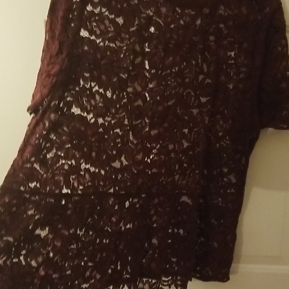 🌲Loft xxl burgundy lace top - Picture 3 of 4